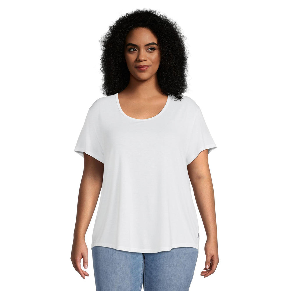 Ripzone Women's Plus Citron Scoop Neck T-Shirt - White