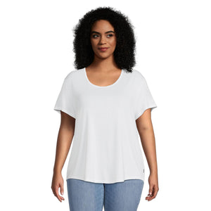 
            
                Load image into Gallery viewer, Ripzone Women&amp;#39;s Plus Citron Scoop Neck T-Shirt - White
            
        