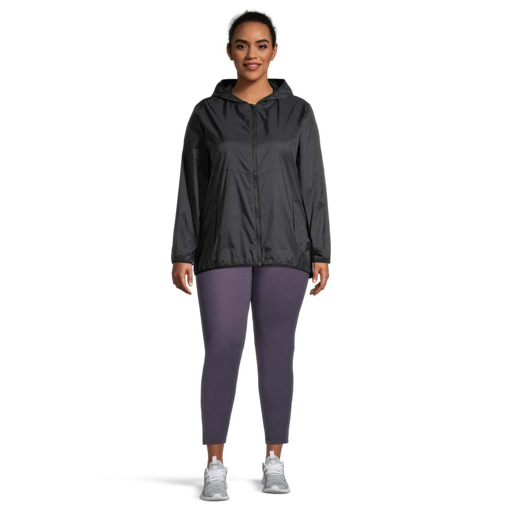 Ripzone Women's Plus Packable Windbreaker Jacket - Black