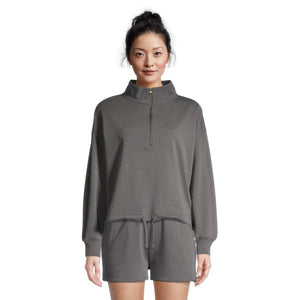 Ripzone Women's Crescent Half Zip Sweater - Heather Grey