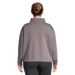 Ripzone Women's Plus Crescent Half Zip Sweater - Heather Grey