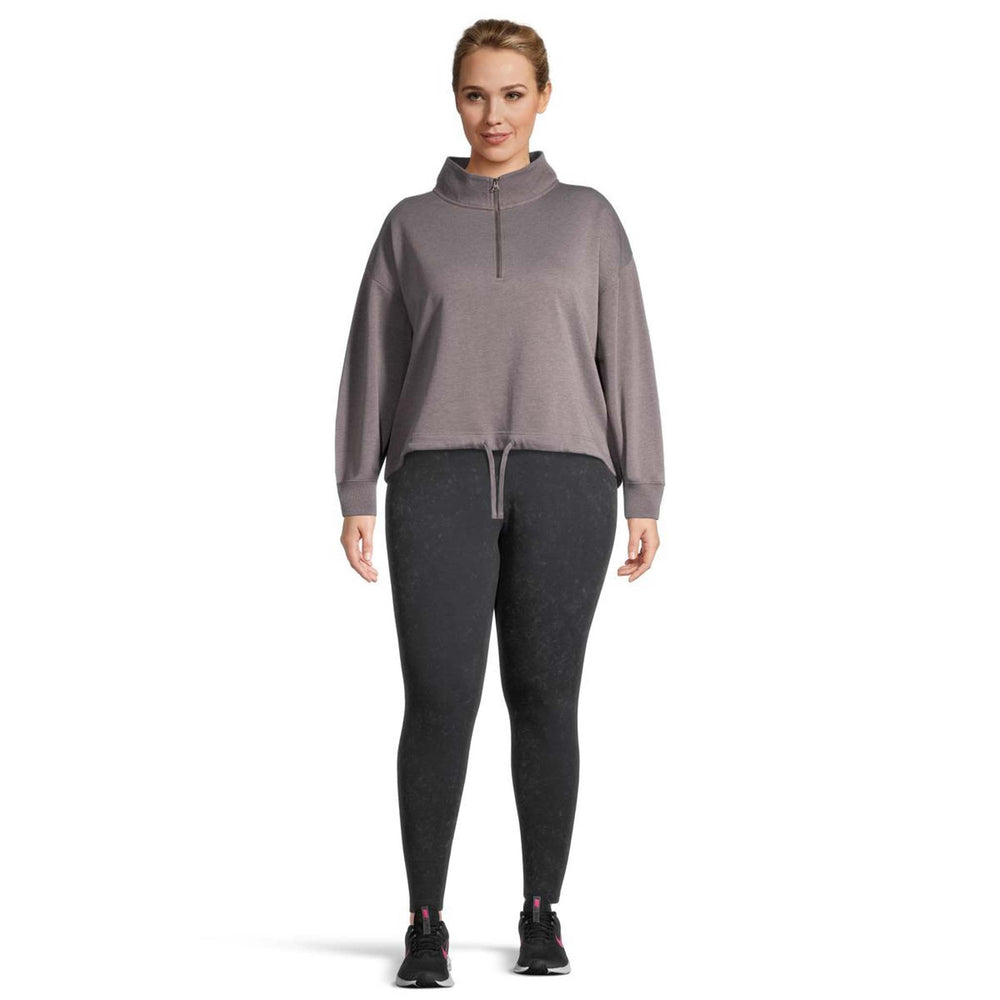 Ripzone Women's Plus Crescent Half Zip Sweater - Heather Grey