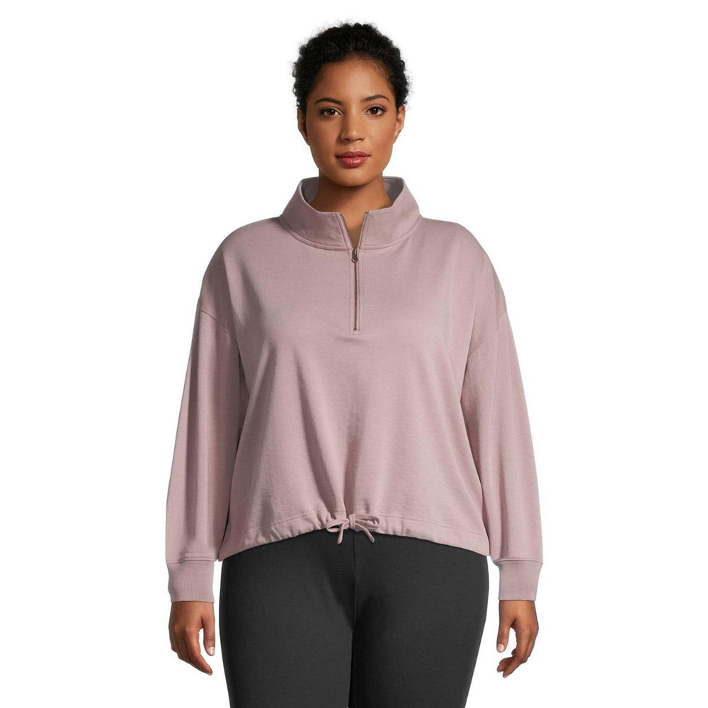 Ripzone Women's Plus Crescent Half Zip Sweater - Mauve