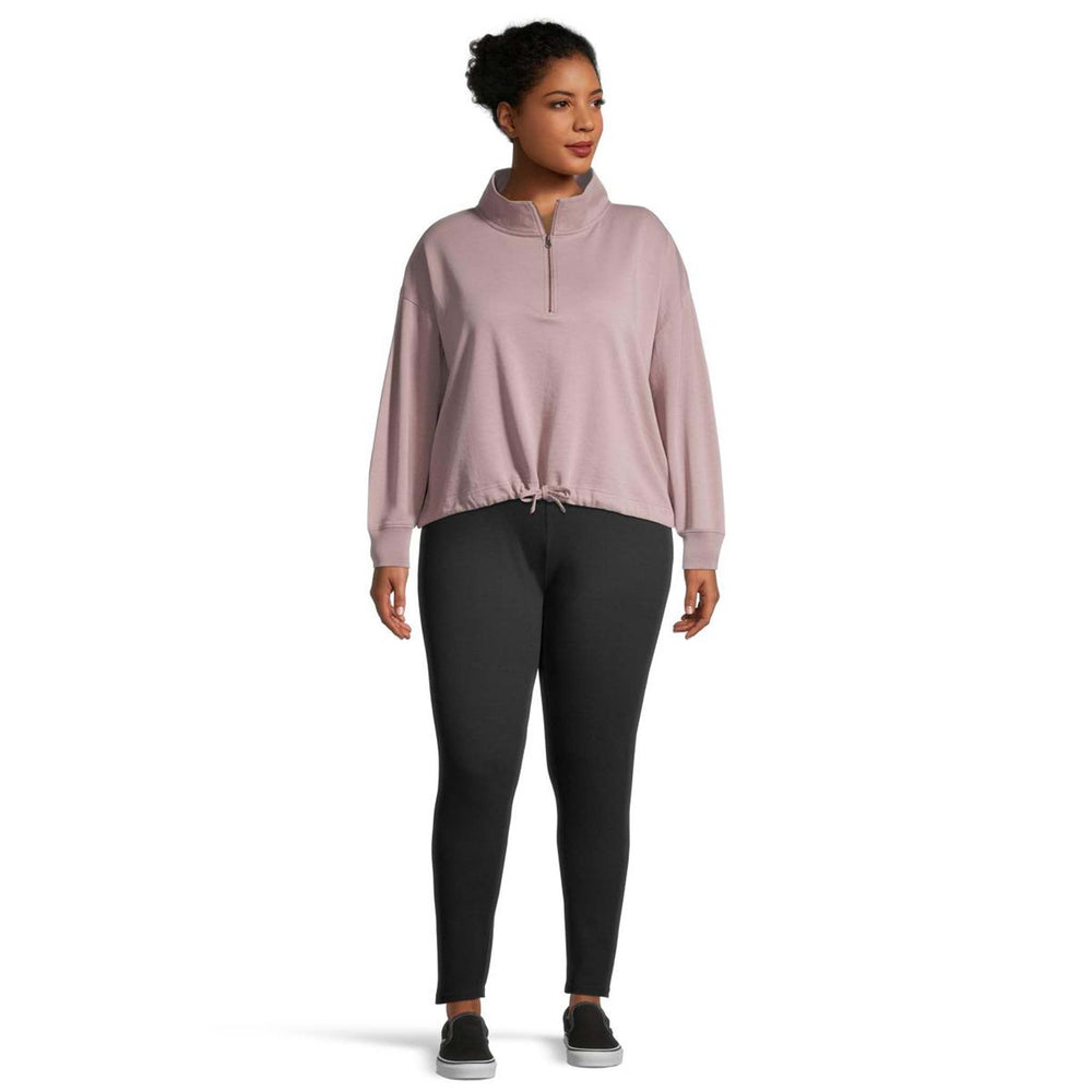 Ripzone Women's Plus Crescent Half Zip Sweater - Mauve