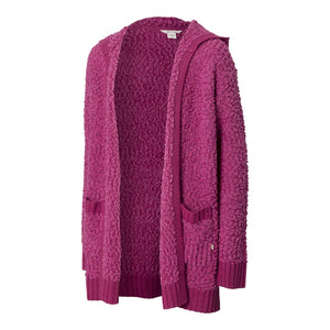 
            
                Load image into Gallery viewer, Ripzone Girls&amp;#39; Chatterbox Hooded Cardigan Sweater - Fuchsia Red
            
        