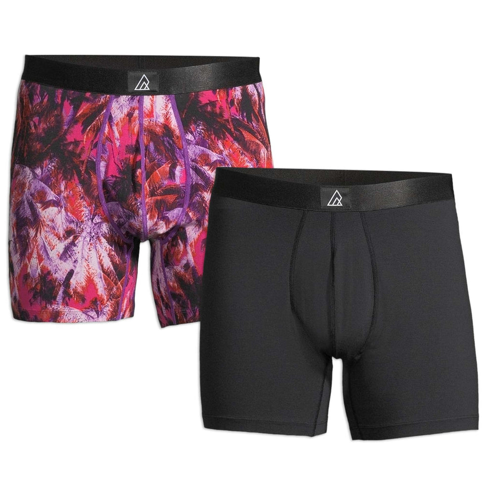 90s Ripzone Ripzone Men’s Freestyle Underwear Boxer Brief 2 Pack - Palm/Black