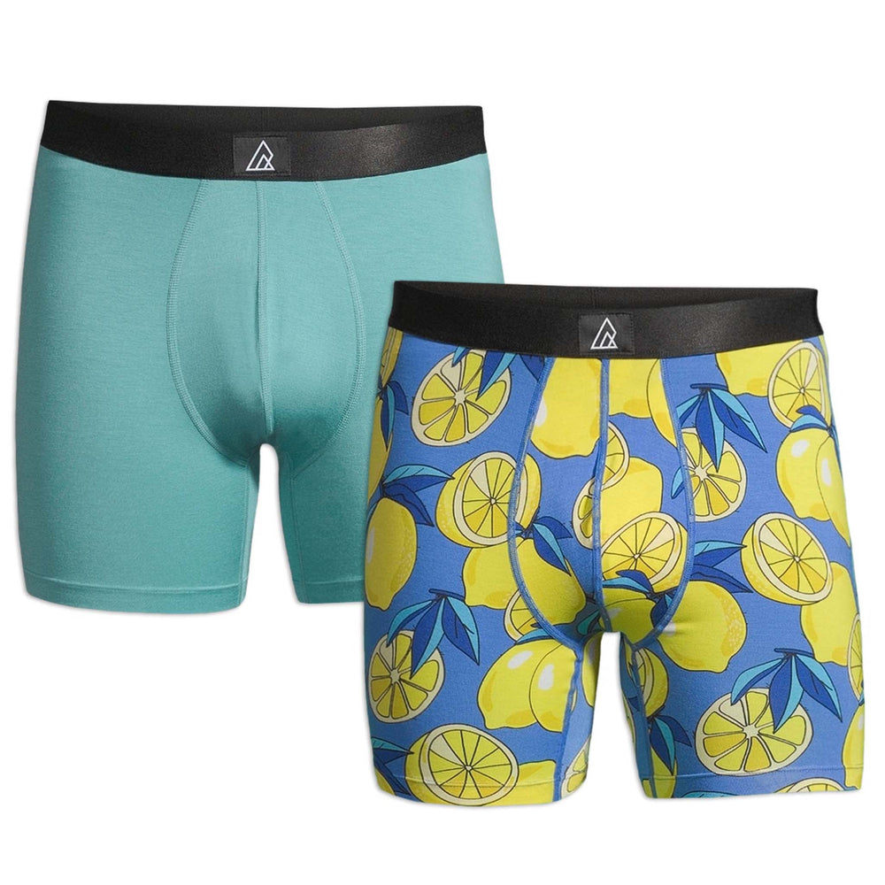 Ripzone Men’s Icon Underwear  Boxer Brief 2 Pack - Palace Blue/Lemon
