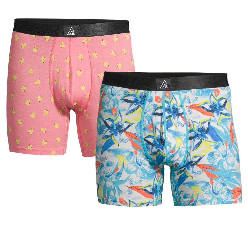 Ripzone Men’s Icon Underwear  Boxer Brief 2 Pack - Tropical/Strawberry Duck