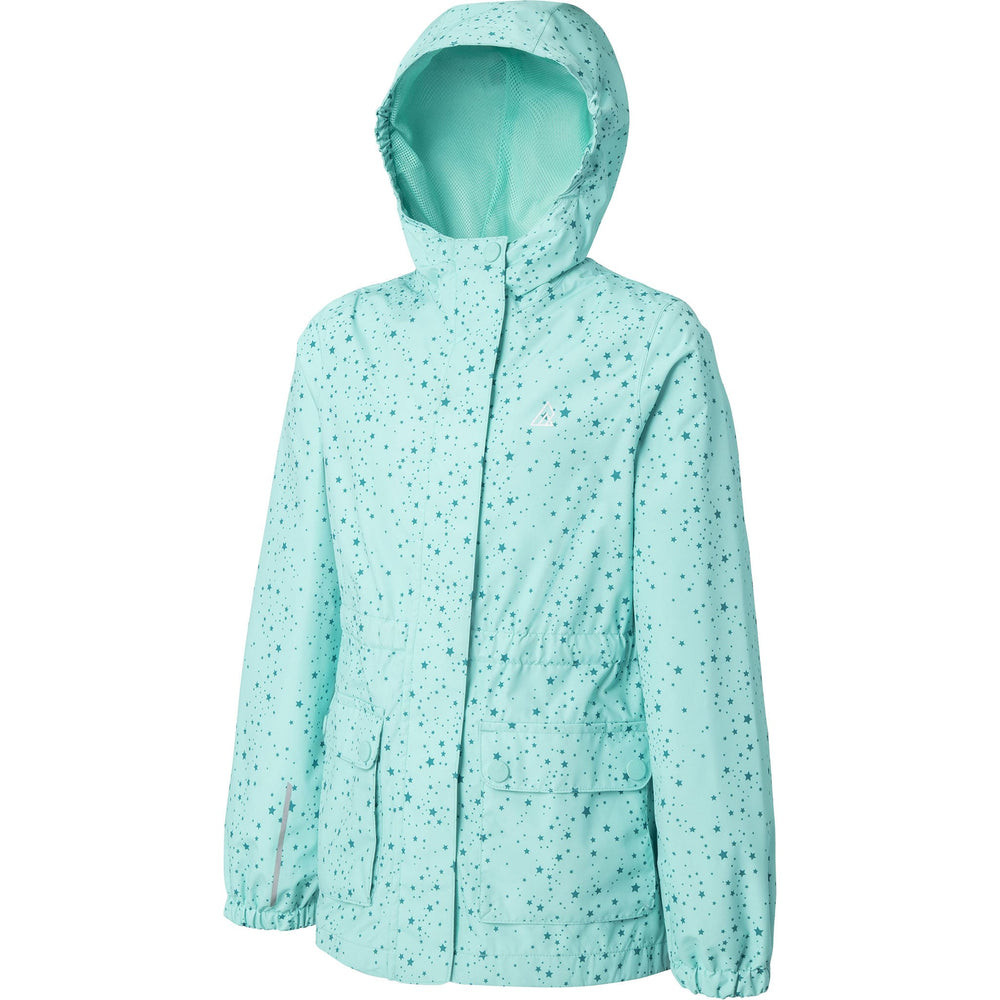 Ripzone Girl's Sprinkle 2.0 Rain Jacket - Blue Rad Stars